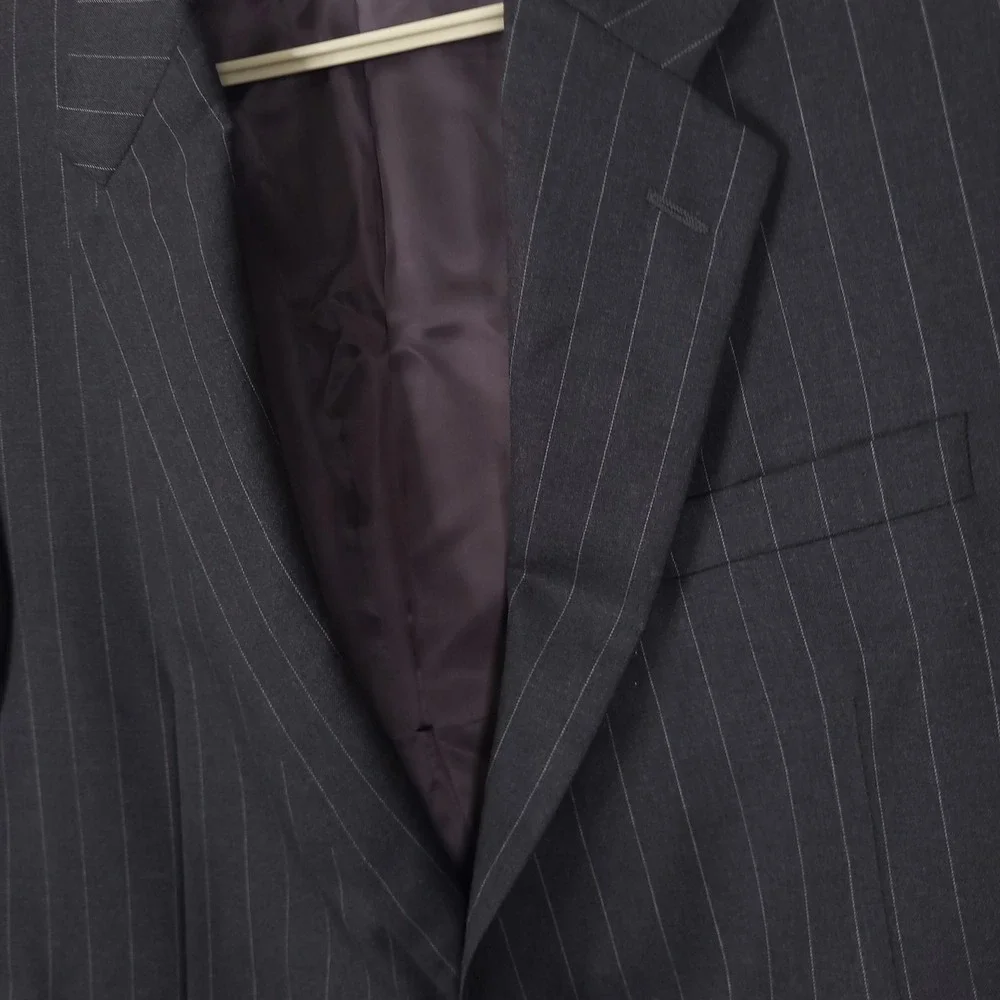 Hickey Freeman Blazer Mens 38R Gray Pinstripe Wool Loro Piana Super 120s USA